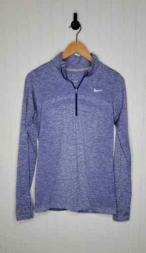 Nike Element Viertelreißverschluss Langarm-Laufoberteil Damengröße Large violettblau