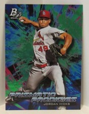 Jordan Hicks 2018 Bowman Platinum Prismatic Prodigies GREEN #24/99 Cardinals