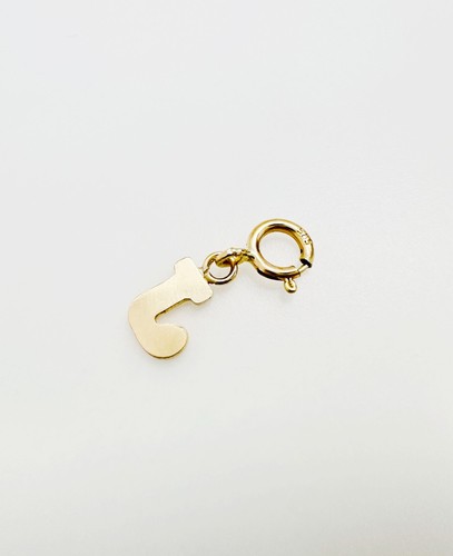 14K Solid Yellow Gold Mini/Very Small 'J' Initial Charm Pendant w/Spring Clasp - Picture 13 of 17