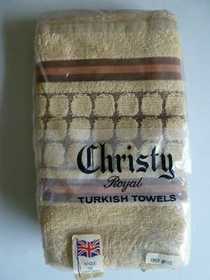 VINTAGE CHRISTY ROYAL TÜRKISCHES HANDTUCH um 1970 /80er Jahre 78 x 42 cm SAMMLERSTÜCK REQUISIT 