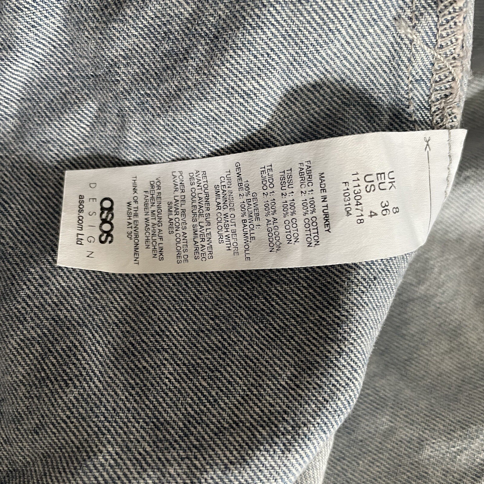 OVERSIZE DENIM PATCHWORK BOMBER JACKET. Size 8. A… - image 5