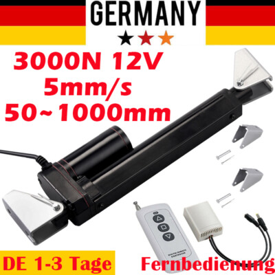 12V Linearantrieb 3000N 1000mm Elektrisch Linearmotor Fernbedienung Wasserdicht