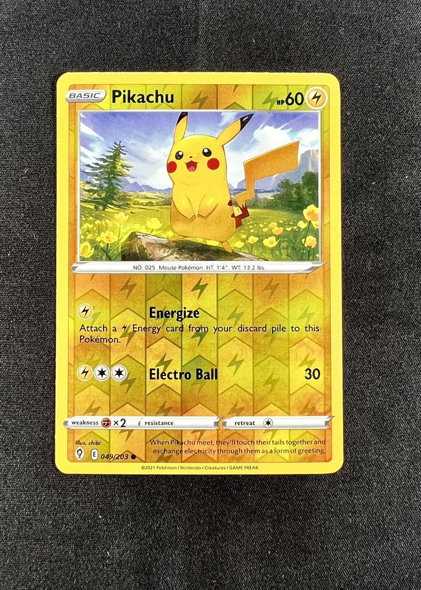 Pokemon Card Pikachu 049/203 Reverse Holo 2021 Evolving Skies | eBay
