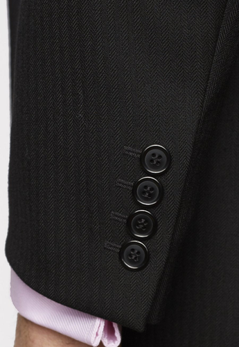 Black Wool Herringbone Jacket Funeral Blazer Masons Masonic Formal Suit Mens Men - Picture 5 of 8