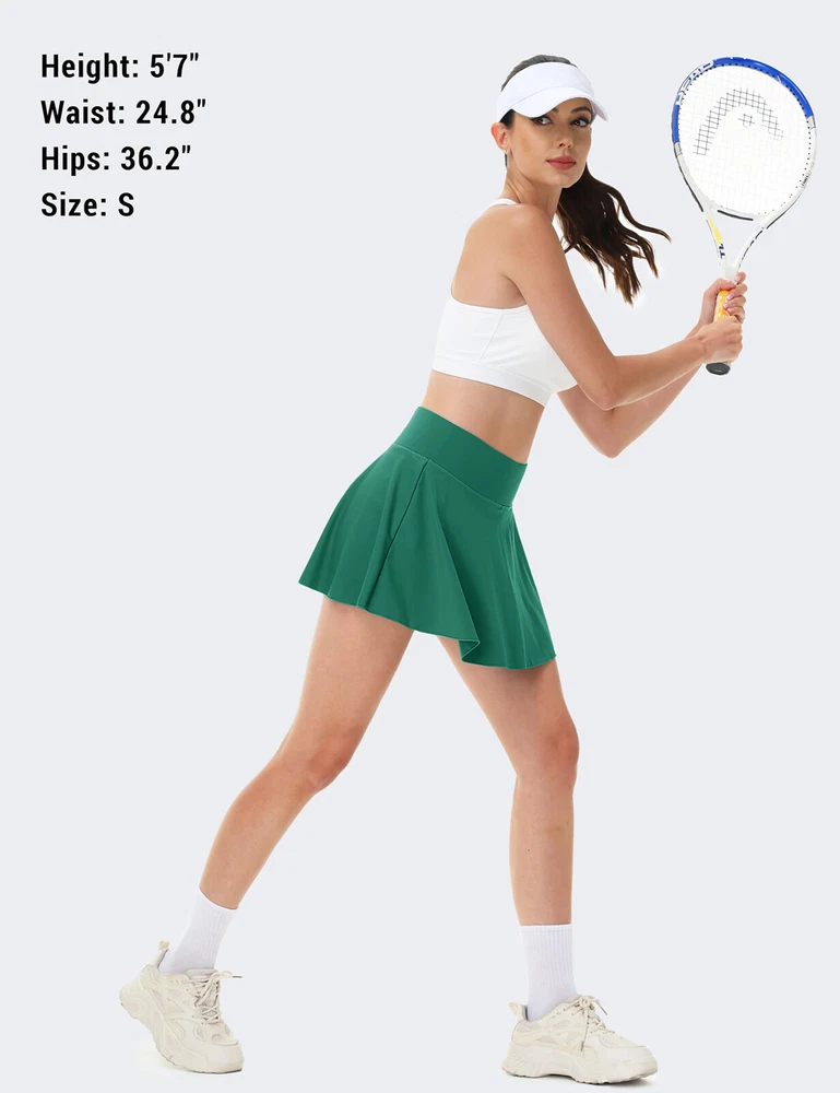 Womens Tennis Skirt Pleated Golf Skirts With Pocket High Waisted Athletic Skorts