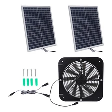 1200CFM Solar Powered Attic Ventilator Gable Roof Vent Fan 30W Foldable Panel