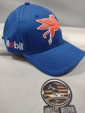 Mobil One Pegasus Hat $Rare$ & Sticker Crane Oilfield Mining Construction P211