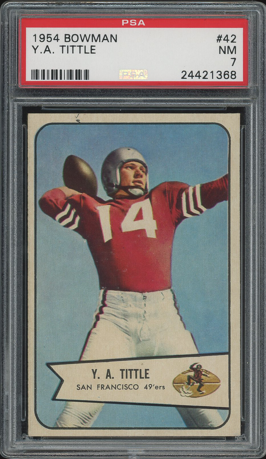 1954 Bowman #42 Y.A. Tittle PSA 7 (FB01)
