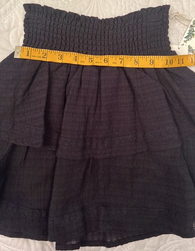 NWT Girls Chelsea & Violet Black 2 Tier Woven Skirt, Medium - Picture 2 of 7