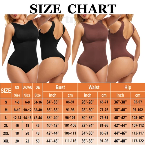 Women Crew Neck Full Body Shaper Slimming Firm Control Tummy Bodysuit Shapewear - Picture 2 of 33