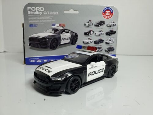 1/32 Scale Ford Mustang Shelby GT350 Police Car Diecast Model Lights up w/Noise