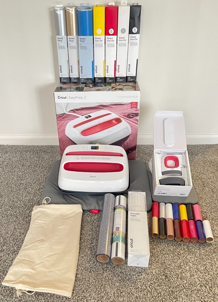 CRICUT EASY PRESS BUNDLE 12X10 CRICUT MINI BOTH INCLUDE PADS AND VINYL