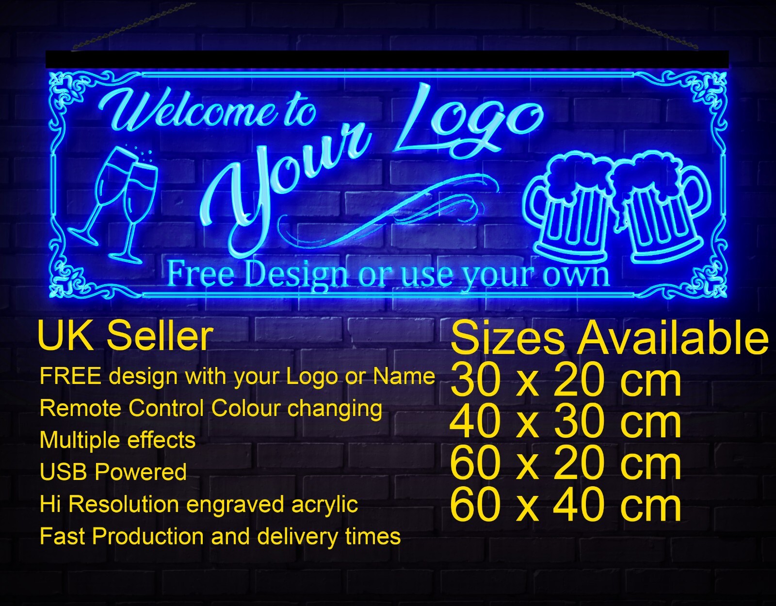 Neon LED Sign light up Shop Display Home Bar Logo man cave business