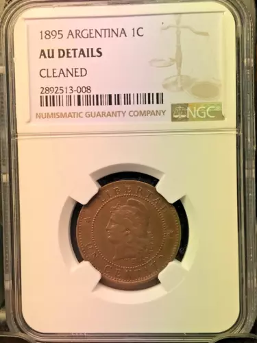 1895 Argentina One Centavo-KM 32-NGC AU Details Cleaned-Bronze (A)