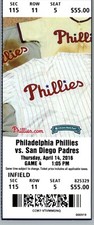 San Diego Padres vs Philadelphia Phillies 4/14/2016 Ticket Citizens Bank Park