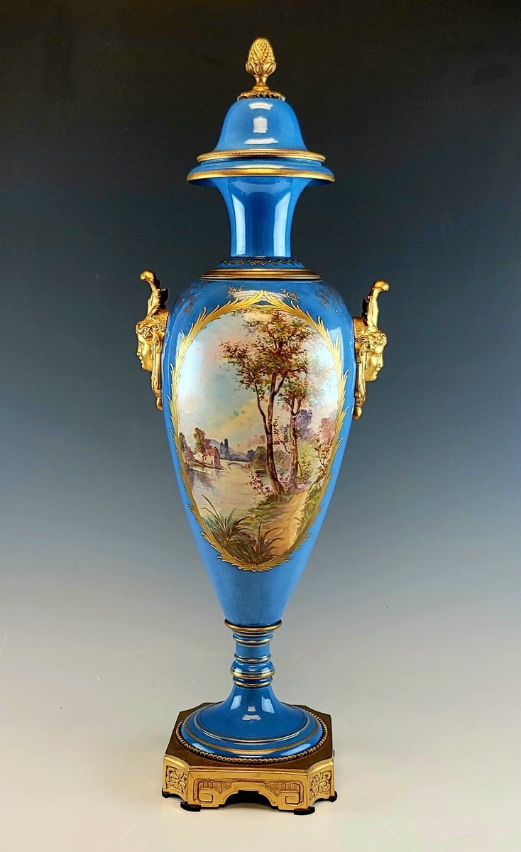 Large 19C French Sevres Porcelain Gilt Bronze Vase | eBay
