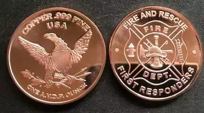 Fire Department 1 oz Copper Round