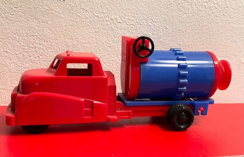 1950 IDEAL USA vintage CEMENT TRUCK 6 5/8" long red blue HardPlastic No I 1520 2 - Picture 3 of 8