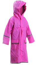 Pink Large Kids Water Proof Rain Coat with Reflector Juniors Premium Rain Jacket
