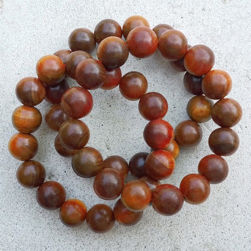 14 MM Blood Dragon Wood Bracelet Raja Kayu 16 Beads Agathis Alba King of Wood - Picture 3 of 6