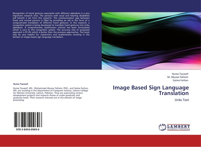 Image Based Sign Language Translation von Huma Tauseef (2011 ...
