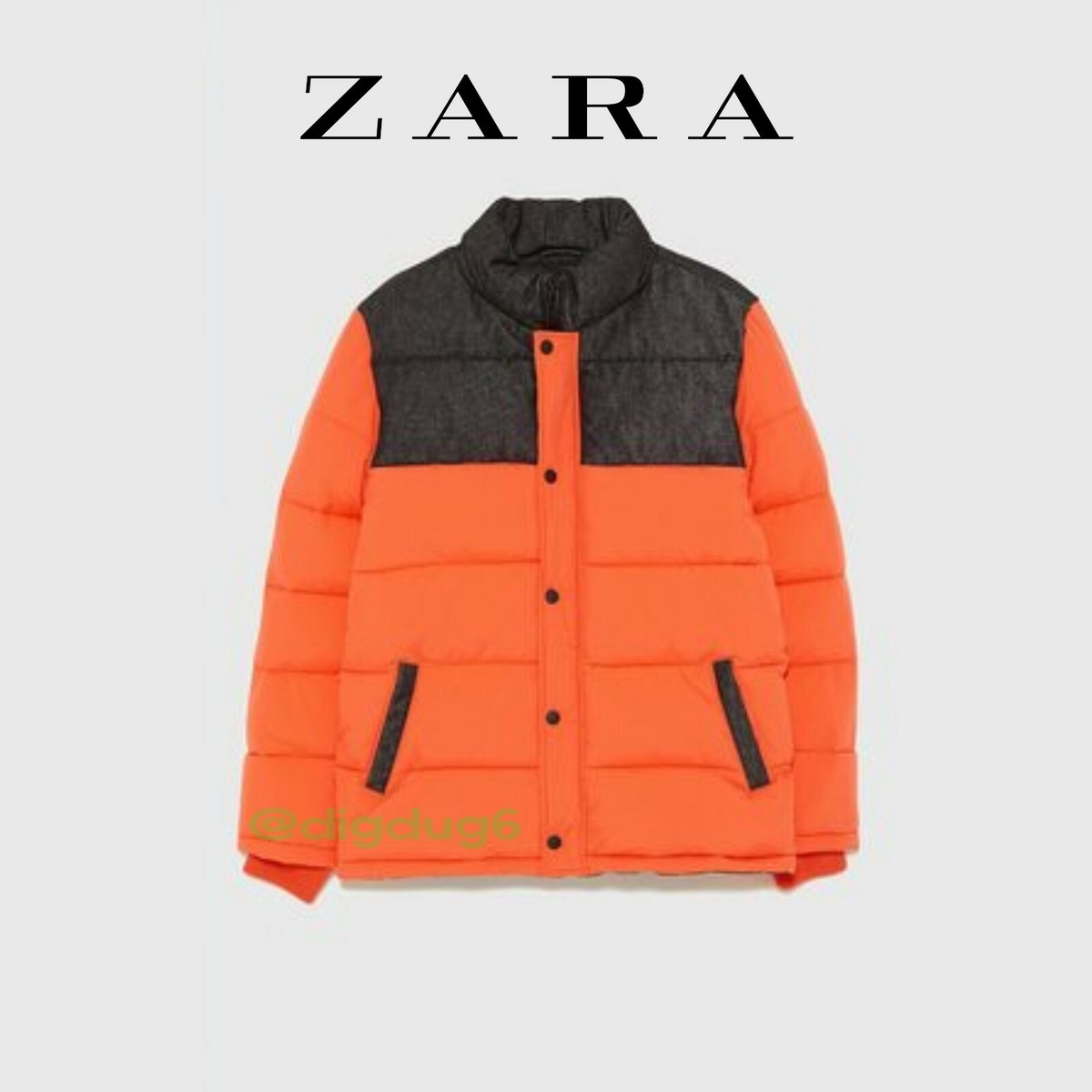 ZARA Orange Contrast Puffer Jacket Mens SIZE USA XL EUR XL ZARA Orange Contrast Puffer Jacket Mens SIZE USA XL EUR XL