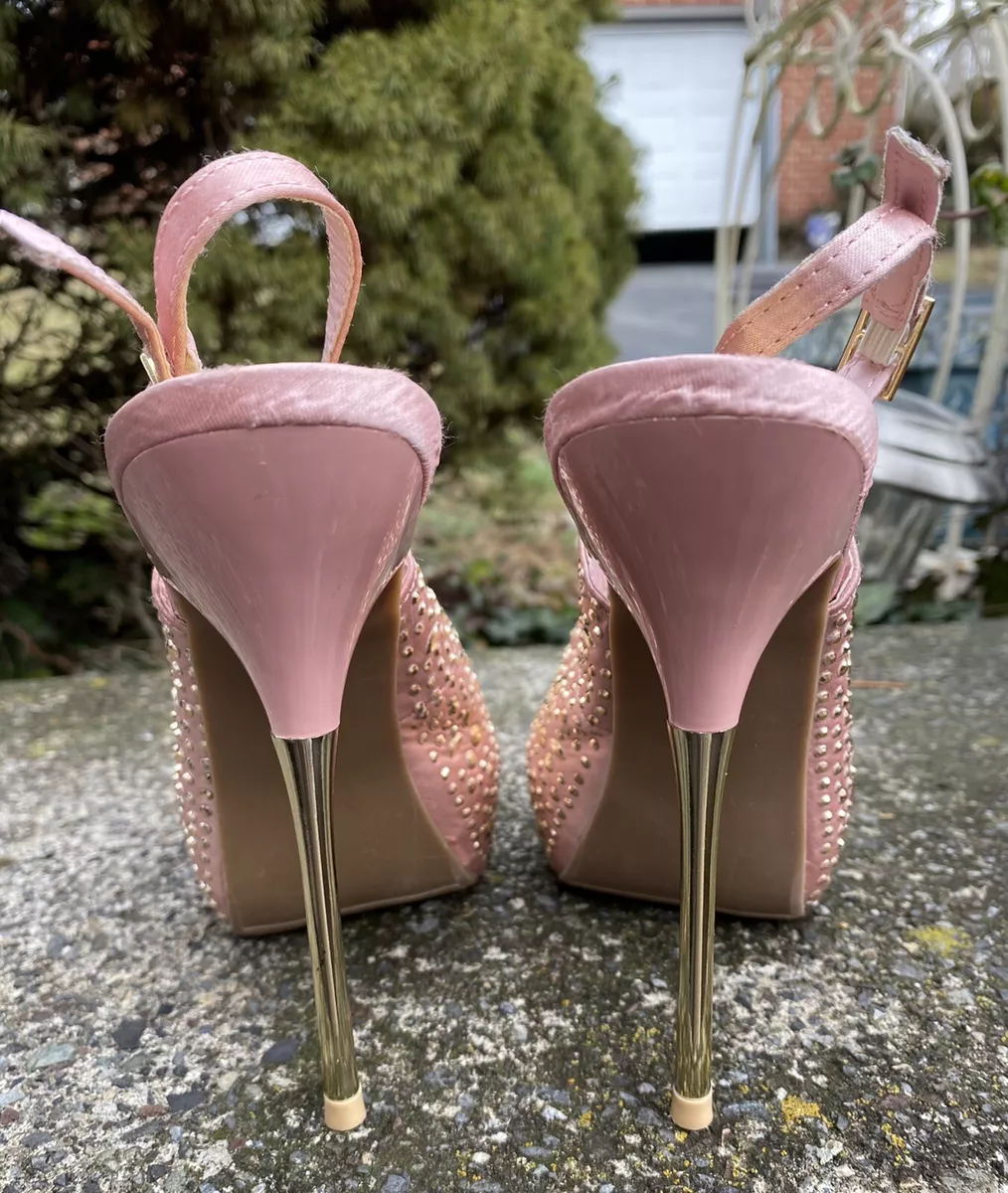 Pink Gold Rhinestone Sexy Retro Heels Size 6 From Shoe dazzle