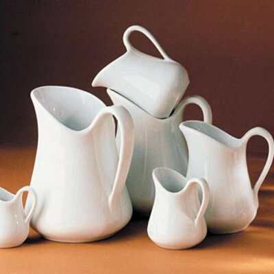 PILLIVUYT US PILLIVUYT, "MEHUN" CLASSIC FRENCH PORCELAIN MILK JUGS / CREAMERS, 5 SIZES, NEW
