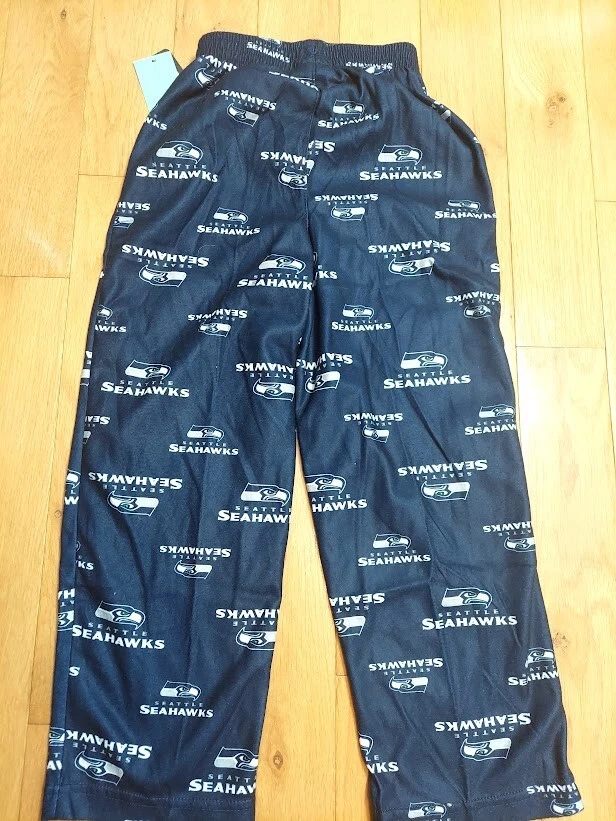NFL Niños Niños y Niñas Seattle Seahawks L 7 Azul Marino Franela Pijama Pantalón Nuevo Foto 3 de 4