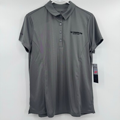 Black Clover Polo Shirt Women Large NEW Gray Golf Live Lucky Cosmopolitan LV