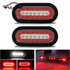 2Pcs 6.3" Oval Truck Trailer Led Tail Lights 23 LEDs Stop Brake Lights Taillight