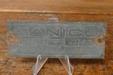 Vintage American Range Co SANICO Brass ID Tag Emblem Badge Advertising Sign
