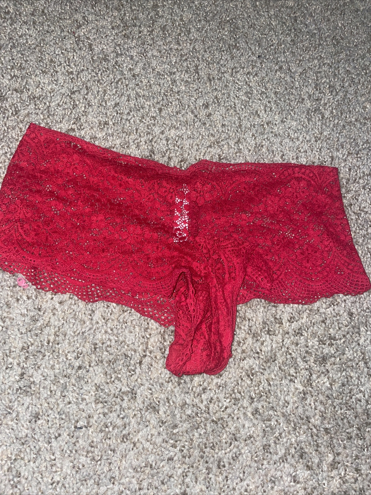 Nylon Spandex Lace RED CHEEKY Panty Brief Panties Vin… Gem