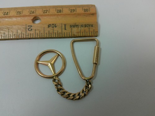 Vintage 14K Gold Mercedes Benz Auto Schlüsselanhänger Medaillon Ring Schraubverschluss Halter - Bild 18 von 24
