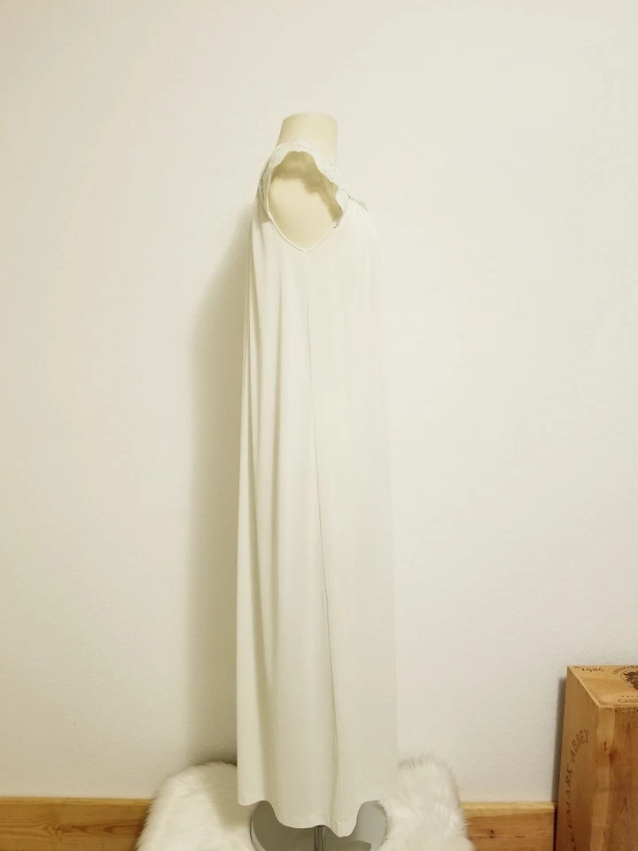 Camisón Vintage Años 60 Palestino Verde Menta Largo Completo Nailon y Encaje - Talla M Foto 3 de 4