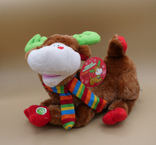 Animated Singing Moose Sound N Light Christmas Animatronic 12" With Tag