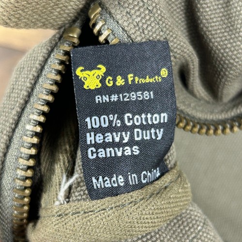 Olive Drab Heavyweight Canvas Mechanics Standard Tool Bag 11" x 6" x 5" - Picture 9 of 12