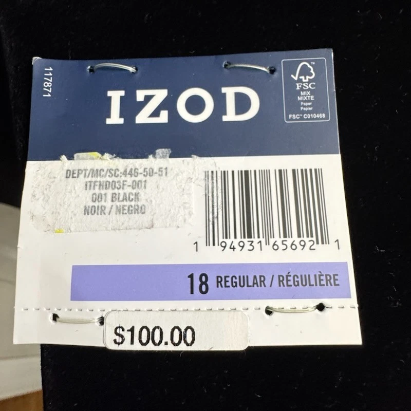 Chaqueta Blazer Izod Niños Terciopelo Negro Talla 18 Navidad Boda Vacaciones Nueva con Etiquetas Foto 4 de 4