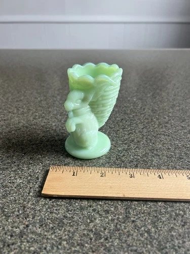 Fenton Glass Rabbit Egg Cup In Jadeite Green Vintage Collectible Easter