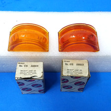 Pair Nos Vintage Do-ray No 416 Amber Glass Lenses For Clearance Marker Lights Pair Nos Vintage Do-ray No 416 Amber Glass Lenses For Clearance Marker Lights