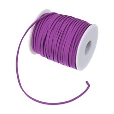 Suede Lace Ribbon Faux Leather Cord Leather Crafts Lace for DIY, Deep Purple