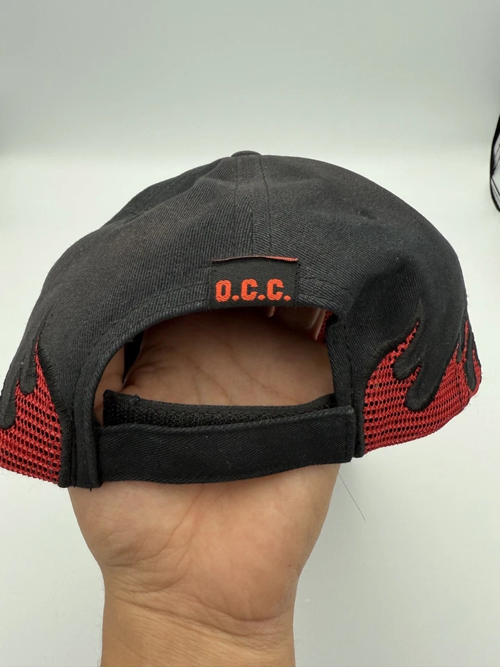 ORANGE COUNTY CHOPPERS flame embroidered Hat Motorcycle Black Flex fit  - Image 3 of 4