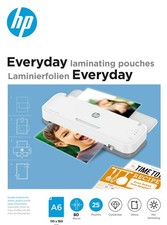 HP Everyday A6 80 Micron Glossy Clear Hot Laminating Pouches (Pack of 25) DIN A6
