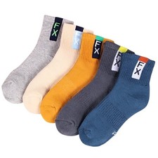 Unisex Kids Thick Winter Crew Socks 4-8 YO Colorful Anti-slip Fleece Lined 5 Pk