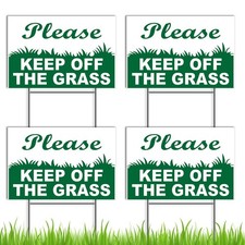 4 PCS 6x9" Double-Sided "Keep Off Grass" Signs for Yard Lawn Coroplast