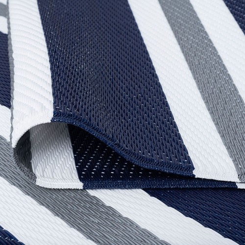 Sundown Beach Stripe Indoor/Outdoor Area Rug Navy/White 3'9'' x 5'11''