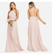 Show Me Your Mumu Size M Amanda Chiffon Maxi Dress Bohemian Empire Waist Blush