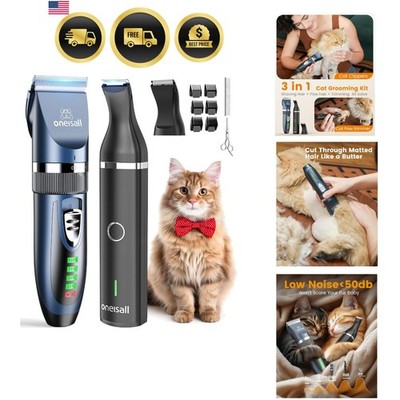 Cat Grooming Kit Clippers Paw Trimmer Cordless Long Hair Pet Clippers