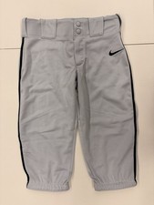 Nike Youth Boys Medium Vapor Pro Black Piped Baseball Pants Grey AQ7979