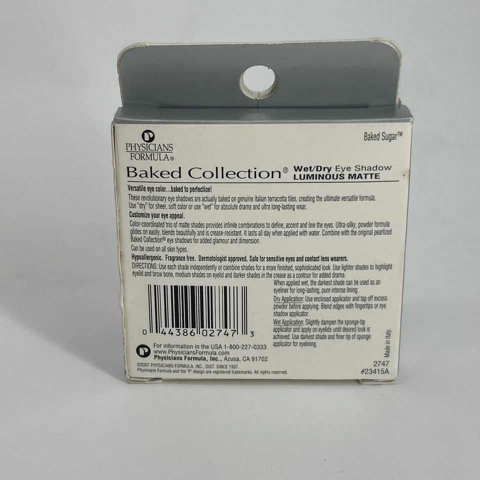 Physicians Formula Baked Wet Dry Eye Shadow Luminous Matte BAKED SUGAR #2747 NEW - Image 3 of 4